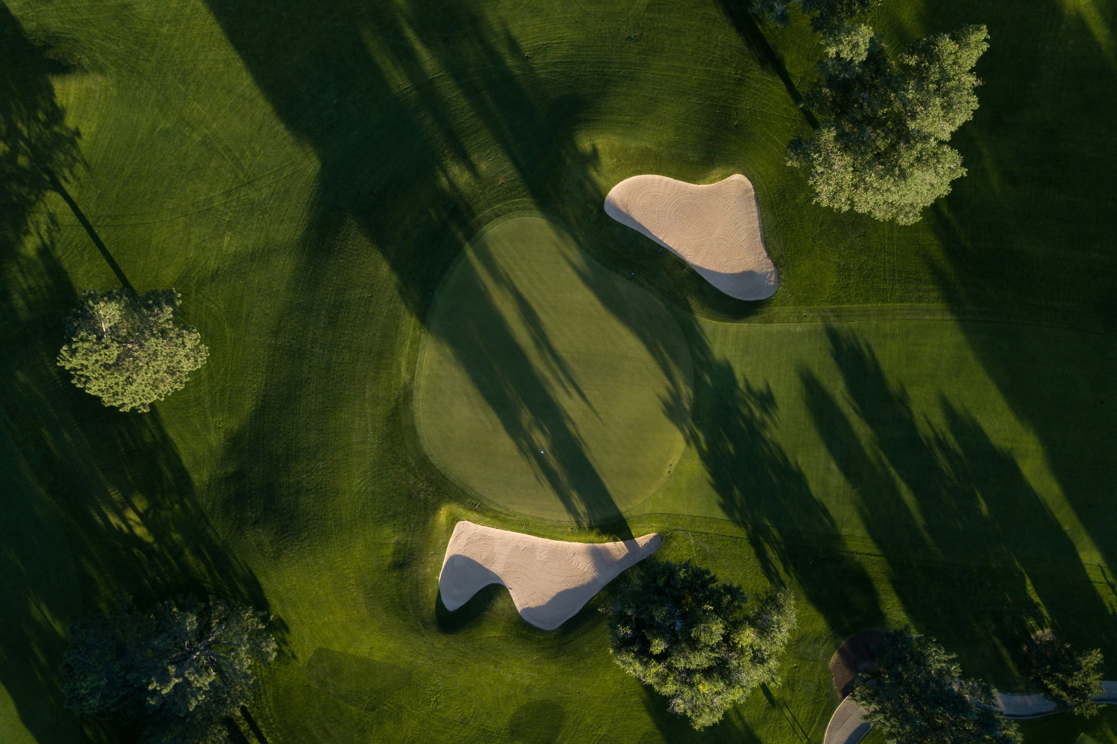 Aerial view of a championship golf course in the San Francisco Bay Area